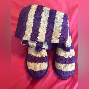 Girls Cable Knit Pull On Ugg Boots